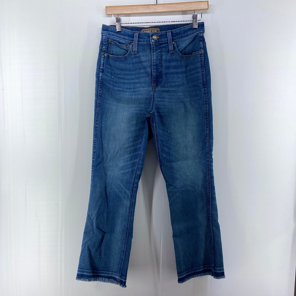 J Crew Point Sur 10" Demi Boot Blue Denim Jeans Womens 28 Style J8135